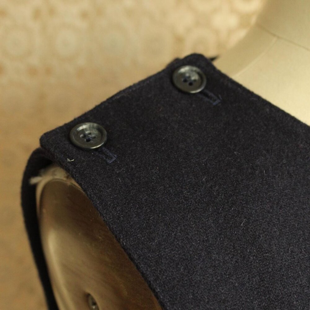 Vintage 1980s Dress with Pockets, J.G. Hook Wool Navy Blue Pinafore, Size 8 - Picture 4 of 14